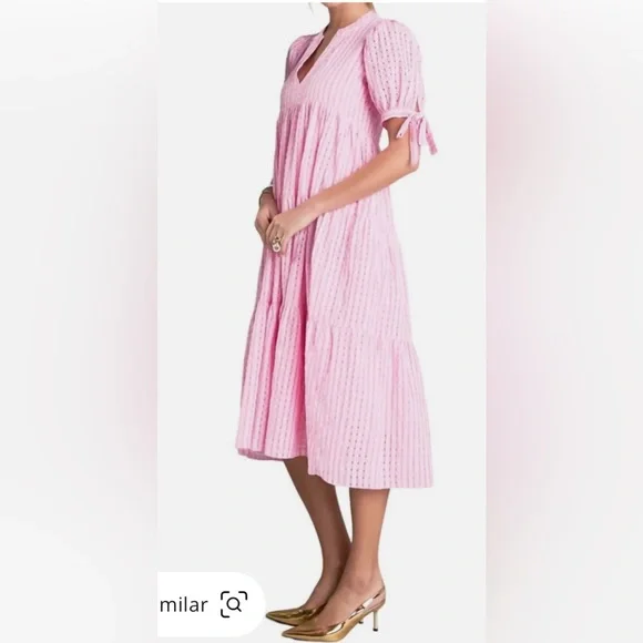 English Factory Gingham Midi Dress In Pink | size S - Picture 2 of 10